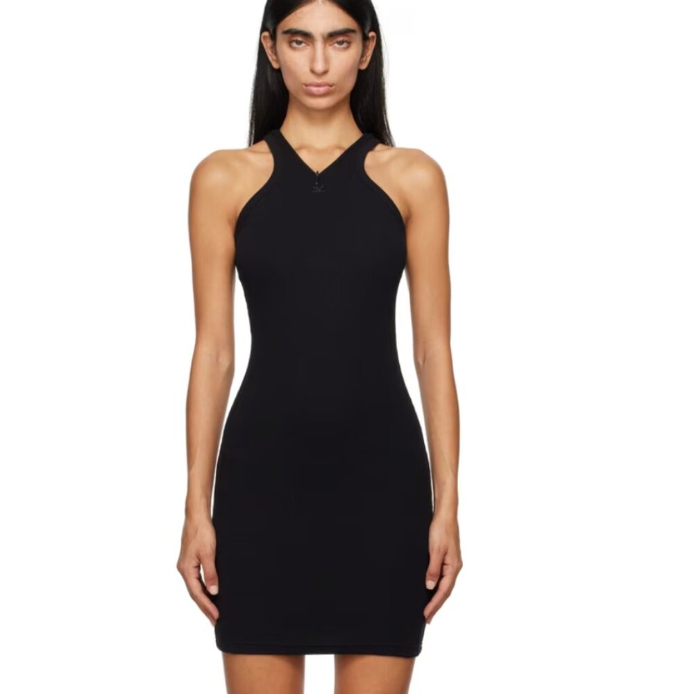 Courreges Black Criss Cross 90's Minidress NEW XS